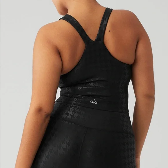 Alo Airlift Glimmer Houndstooth Real Bra tank - Picture 2 of 4